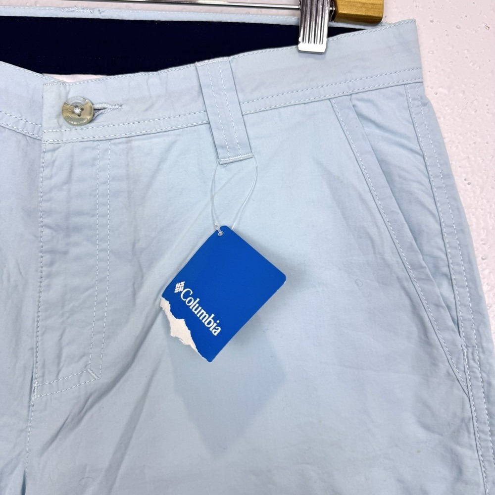 Columbia Mens Washed Out 10" Chino Shorts Size 32 Light Blue Outdoor Preppy NWT - Picture 3 of 7